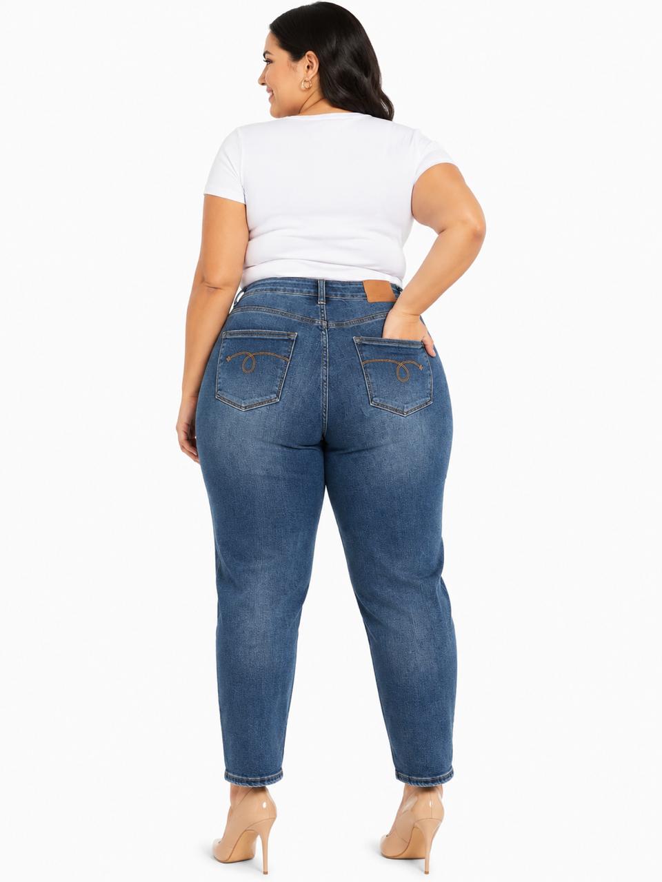 Pantalón dama mezclilla azul medio