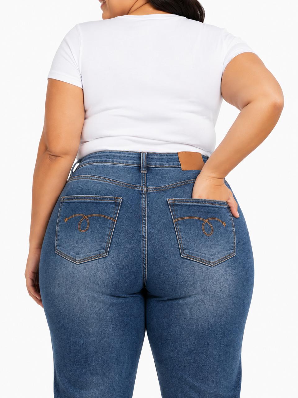 Pantalón dama mezclilla azul medio
