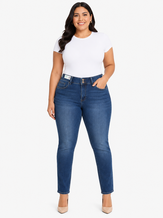 Pantalón dama mezclilla azul medio