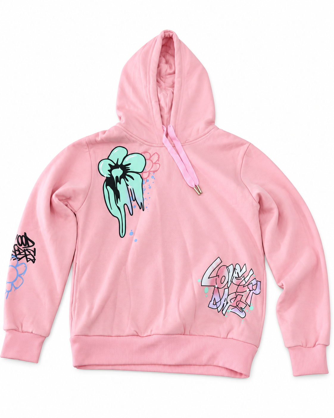 Set niña 2 piezas rosa con estampado graffiti