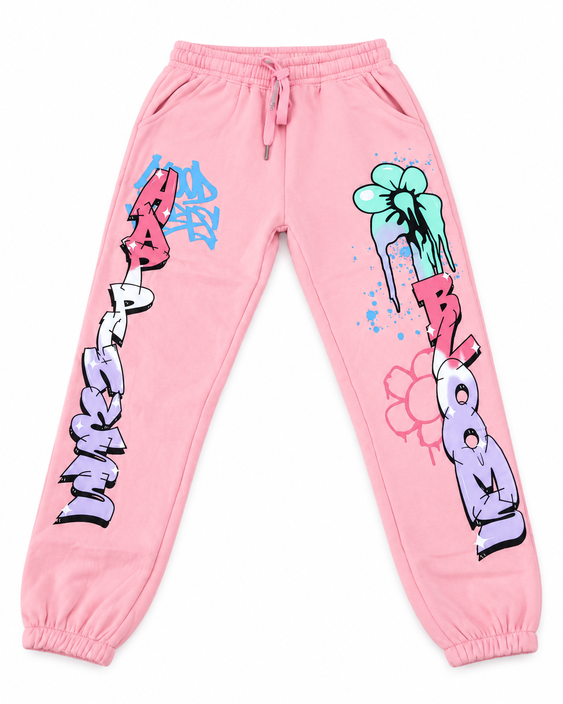 Set niña 2 piezas rosa con estampado graffiti