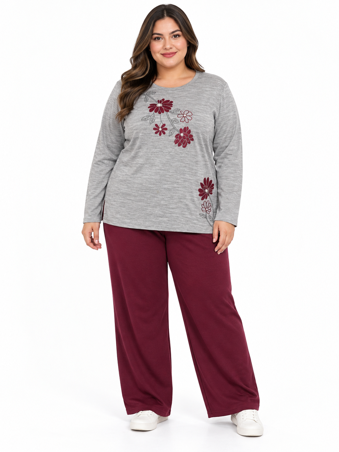 OFERTA | Set dama 2 piezas con blusa floral y pantalón amplio
