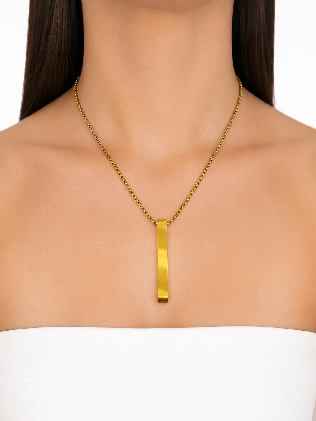 Collar accesorio dama dije barra dorada
