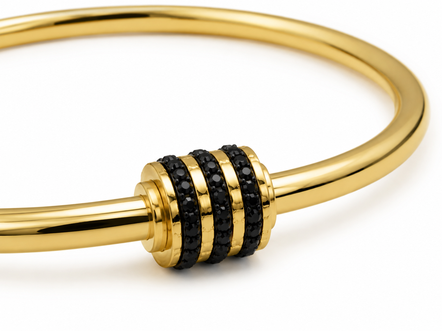 Pulsera Dama Dorada con Detalles Negros ✨🖤