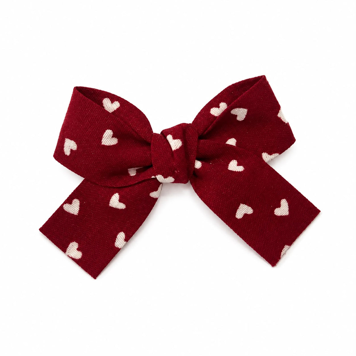 Moño chico niña rojo con corazones