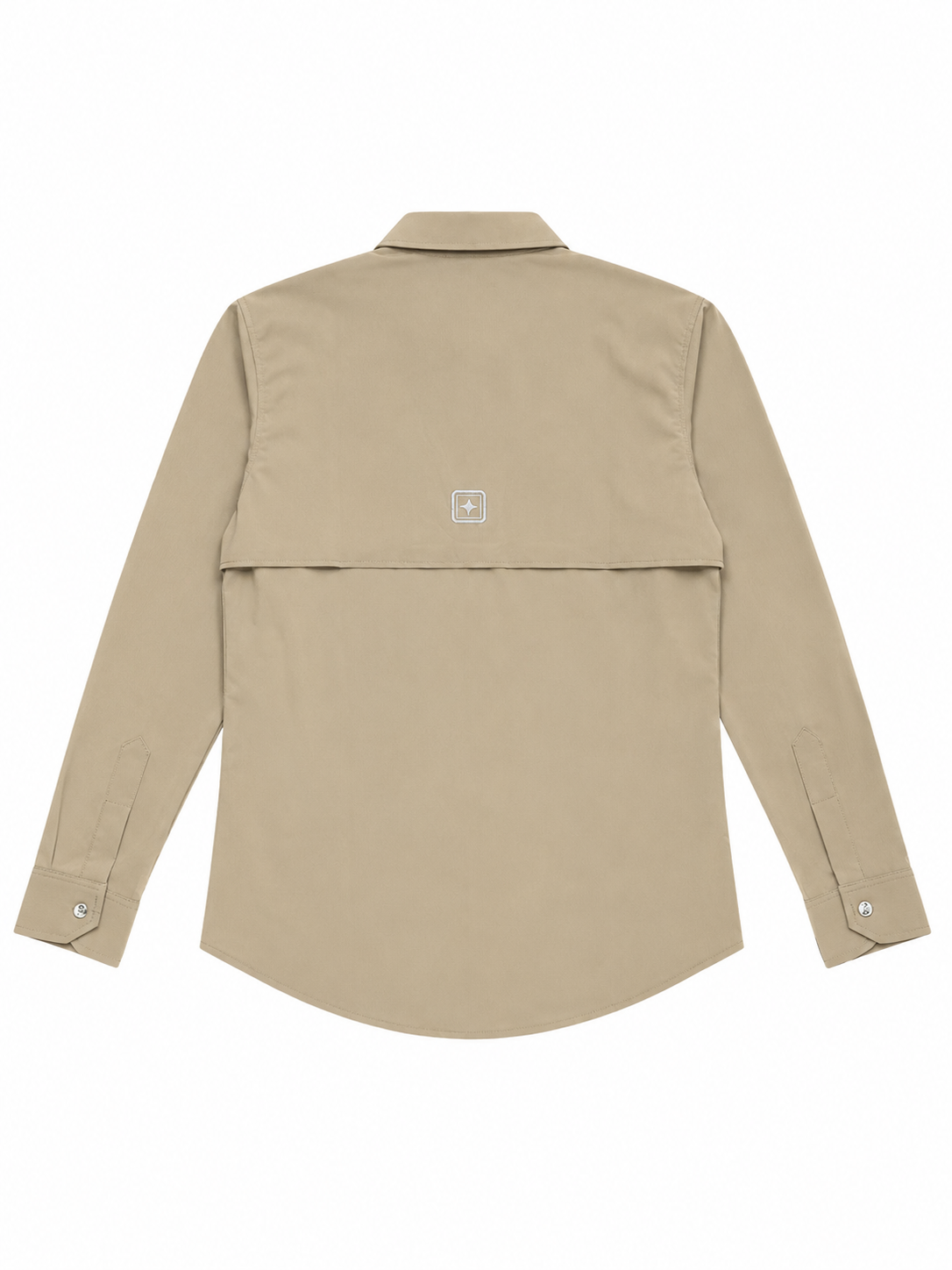 Camisa caballero beige manga larga