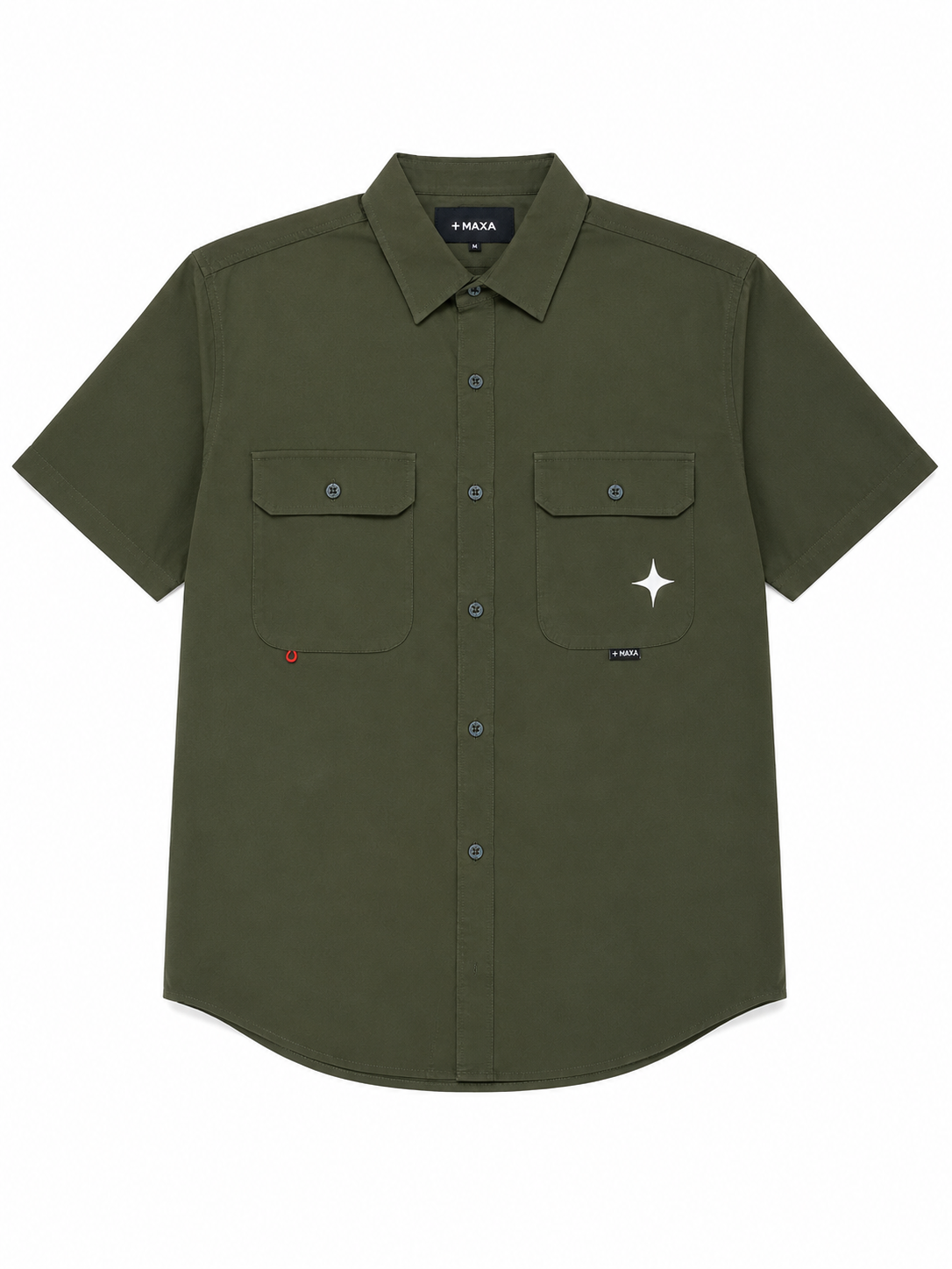 Camisa caballero verde olivo manga corta