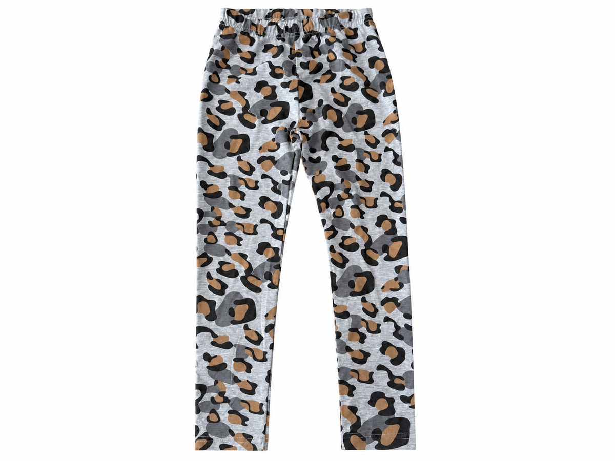 Set niña de 2 piezas con sudadera afelpada y legging animal print