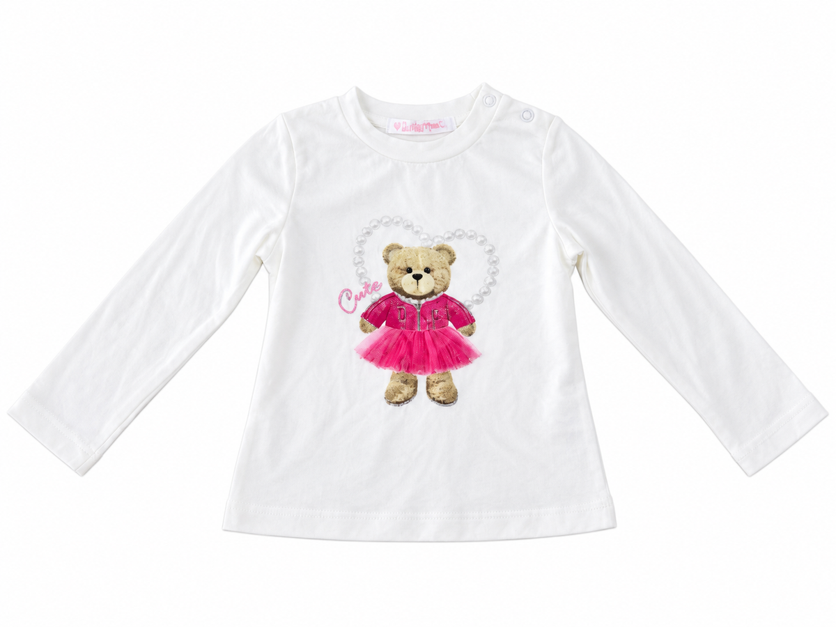 Set niña de 3 piezas con bolero afelpado y falda de tul rosa