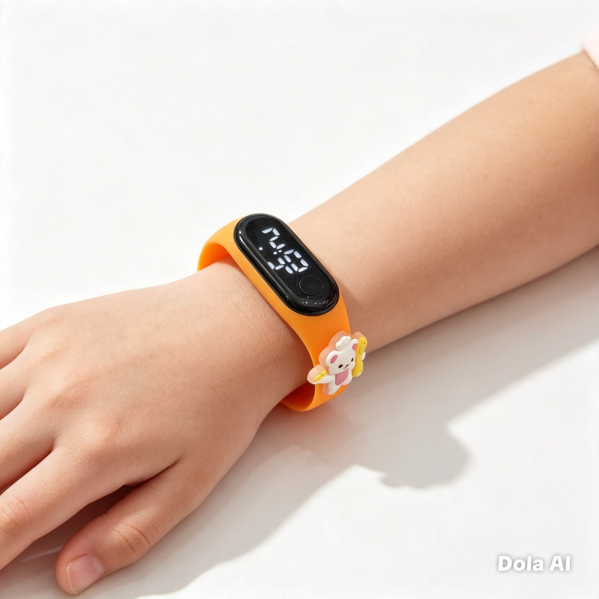 Reloj infantil digital naranja con personaje