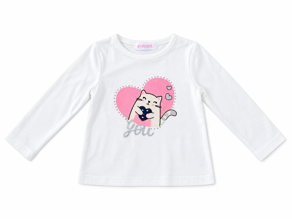 Set niña de 3 piezas con sudadera rosa de gatitos y pantalón acampanado