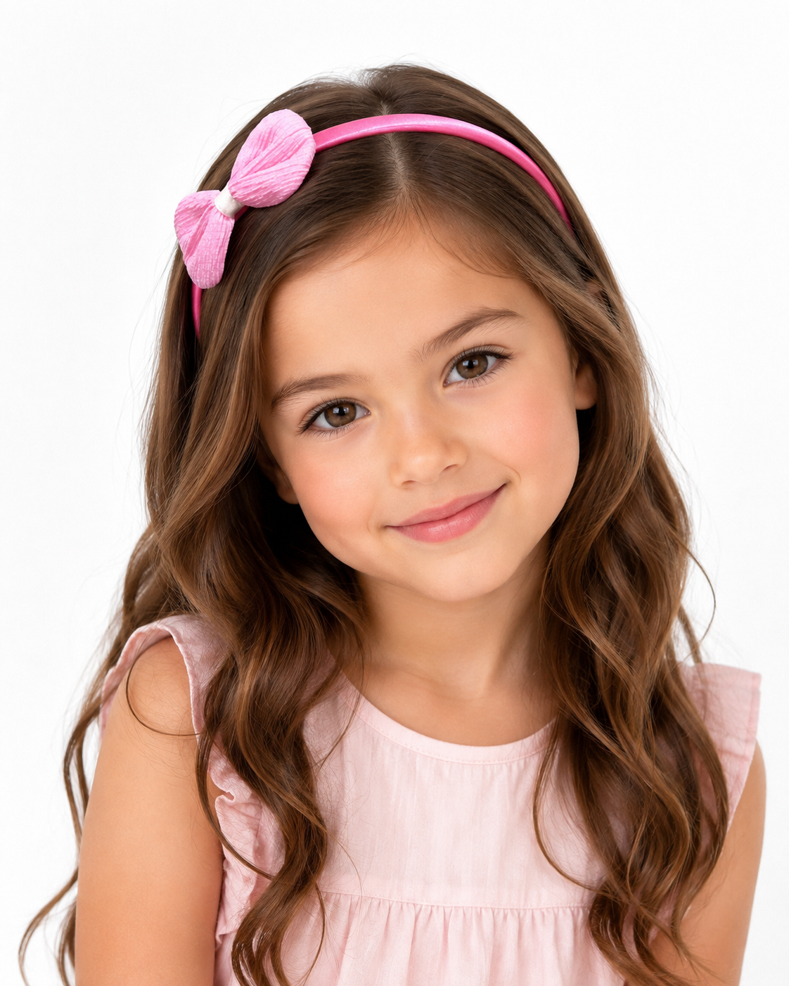 Diadema niña rosa con moño