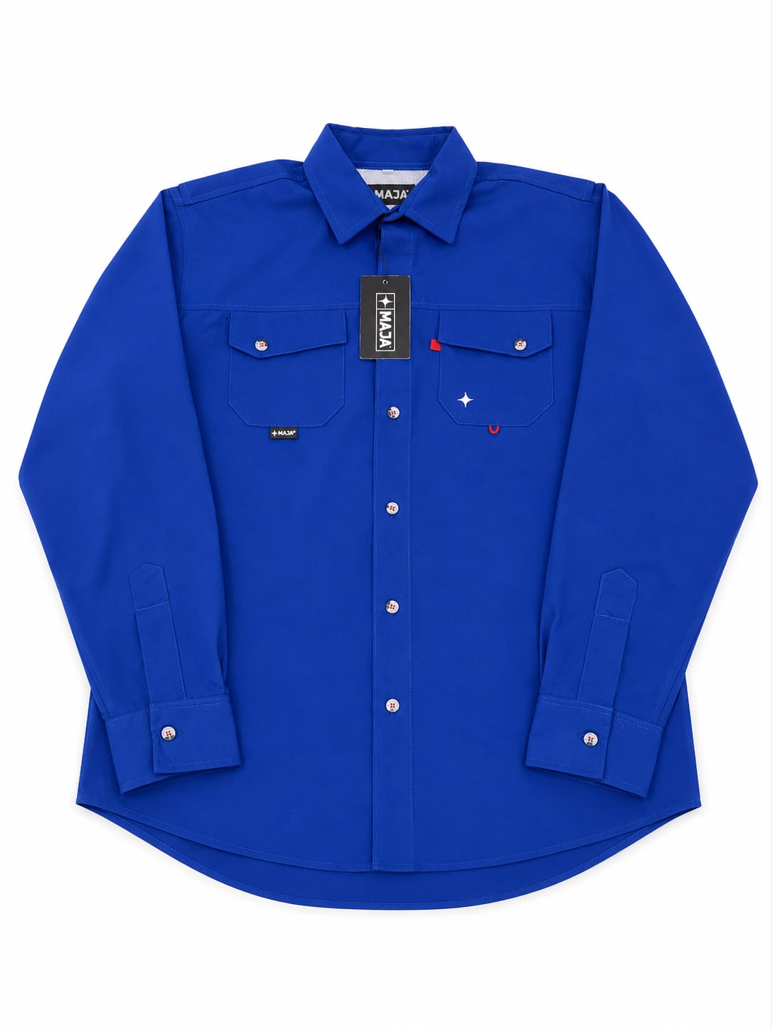 Camisa Caballero Azul Rey Manga Larga