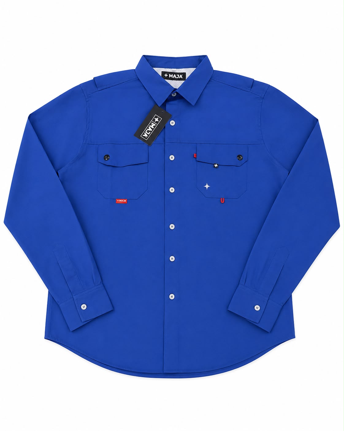 Camisa caballero azul rey manga larga 💙