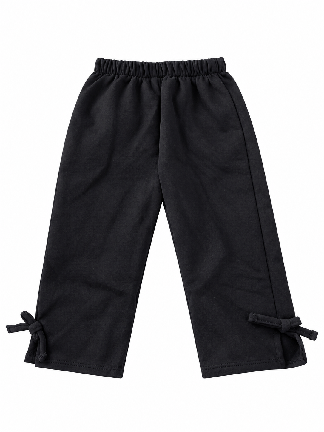 Set niña de 2 piezas con chamarra afelpada roja y pantalón negro con moños