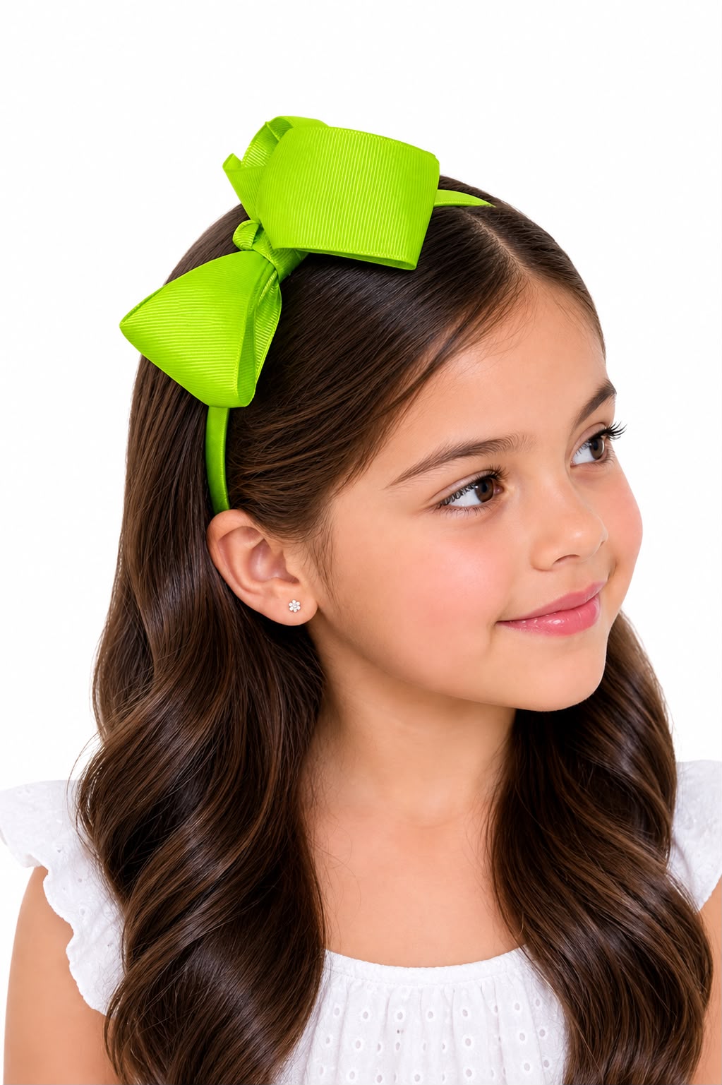 Diadema niña verde con moño