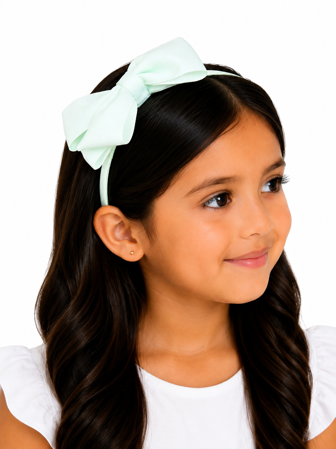 Diadema niña verde con moño