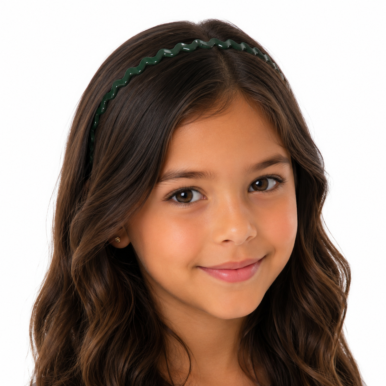 Diadema niña verde ondulada