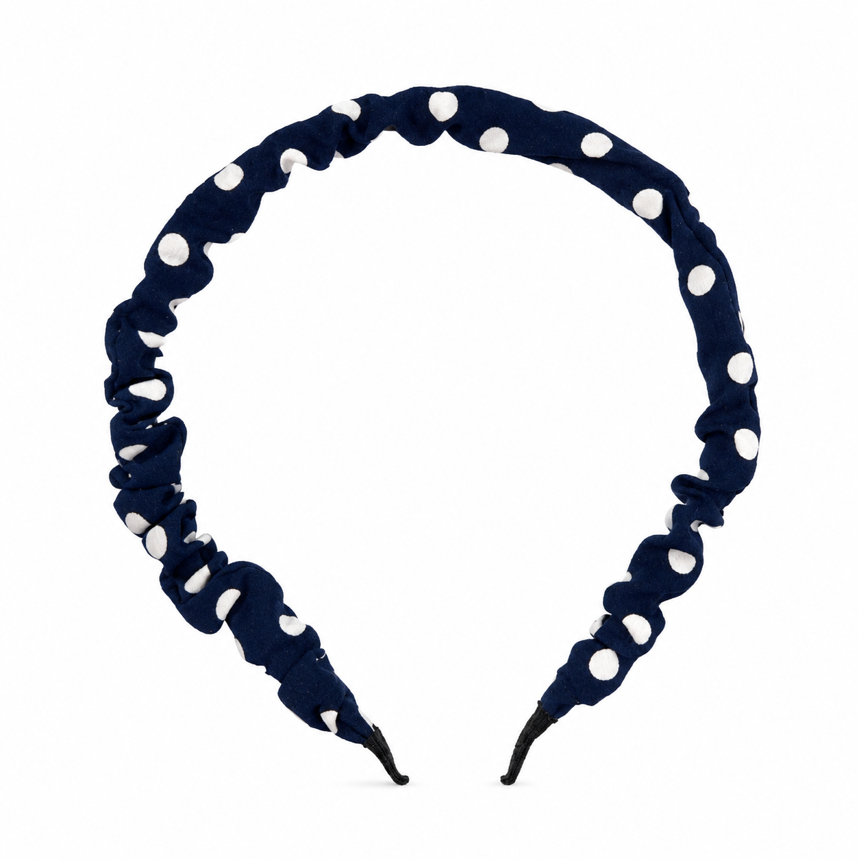 Diadema niña azul marino con lunares