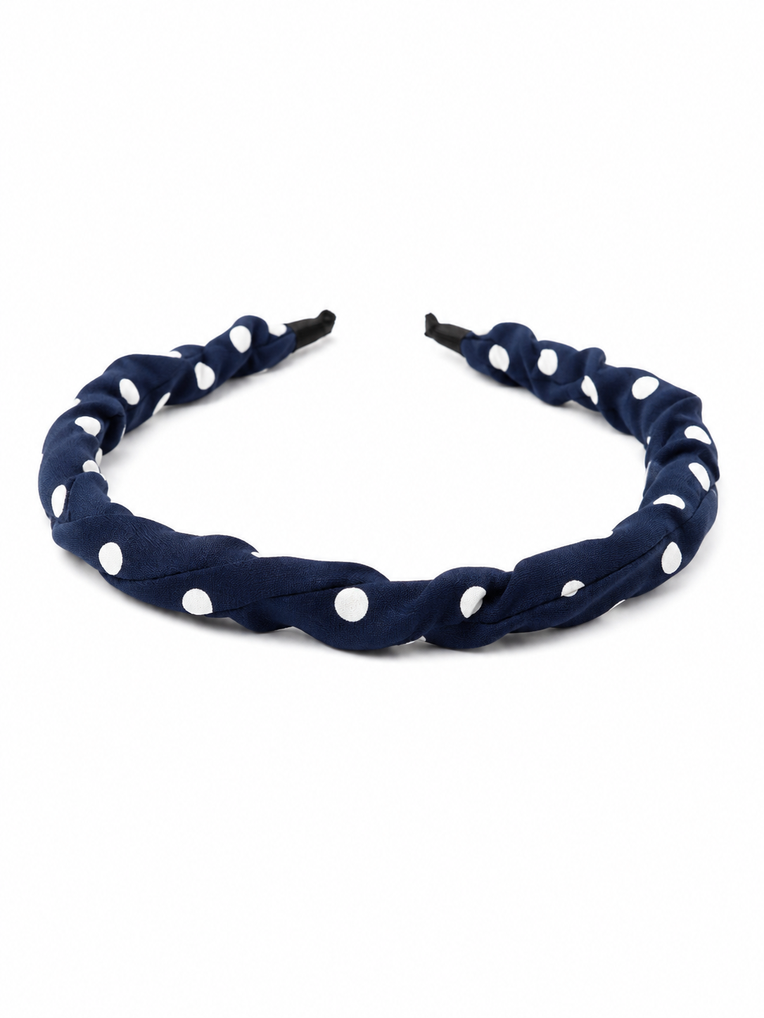Diadema niña azul marino con lunares
