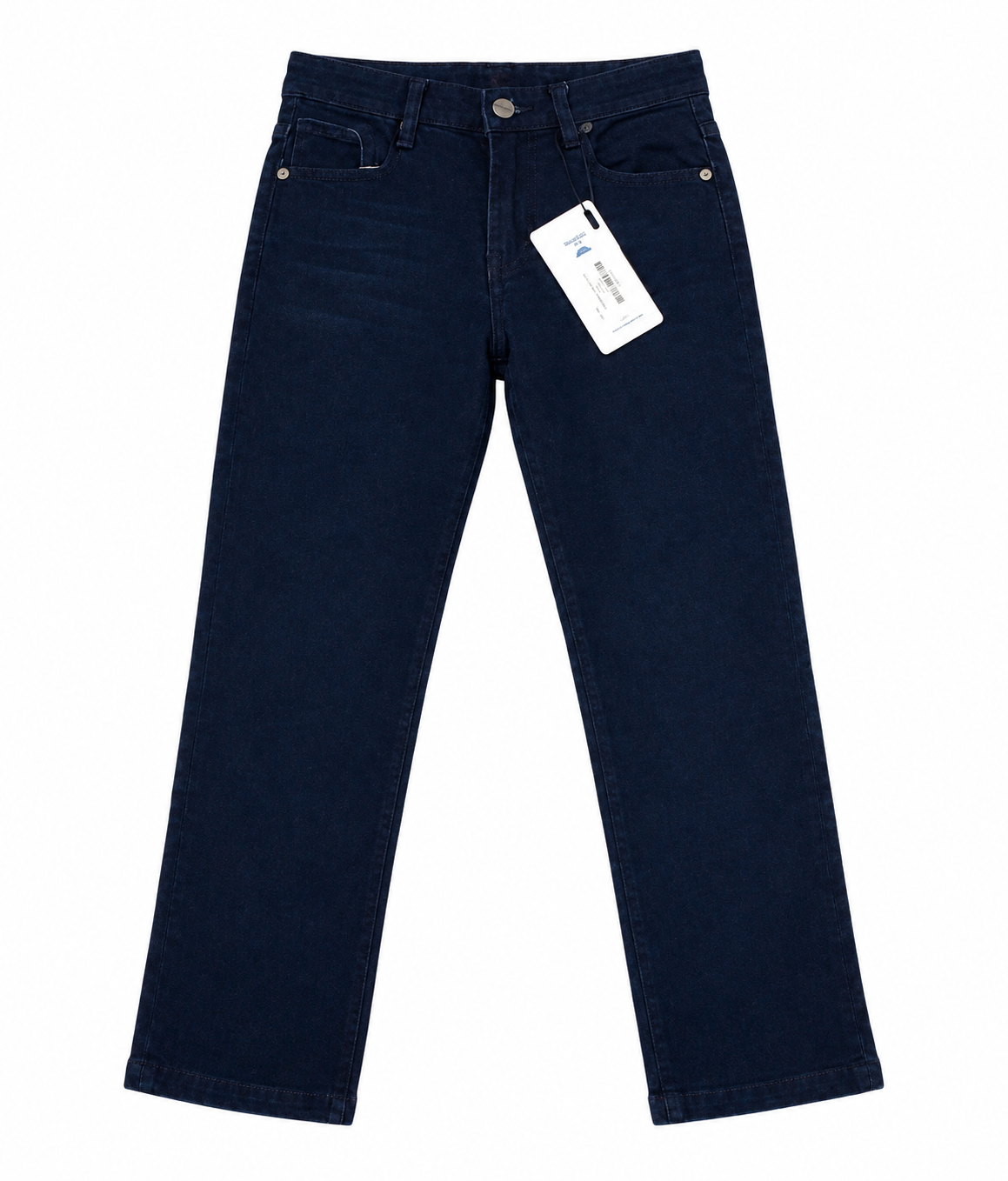 Pantalón niño de mezclilla azul con ligero deslavado rayas
