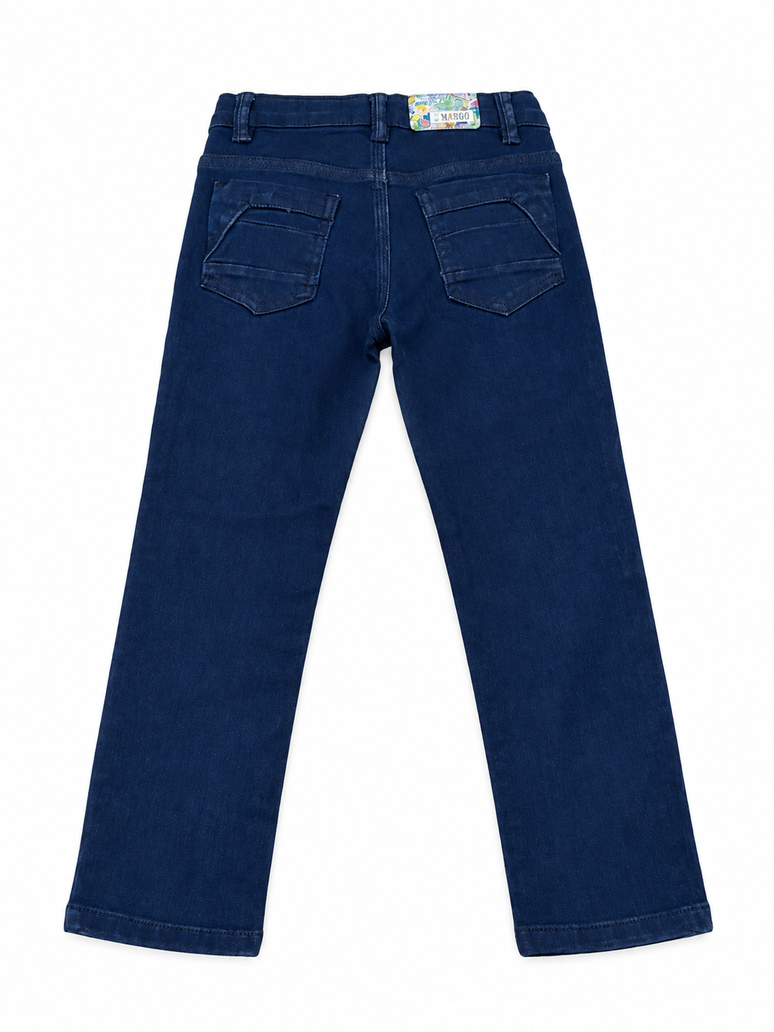 Pantalón niño de mezclilla azul con ligero deslavado rayas
