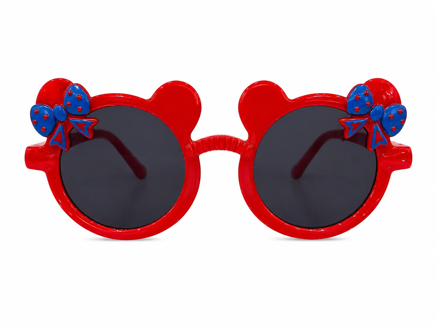 Lentes niña con moño rojo