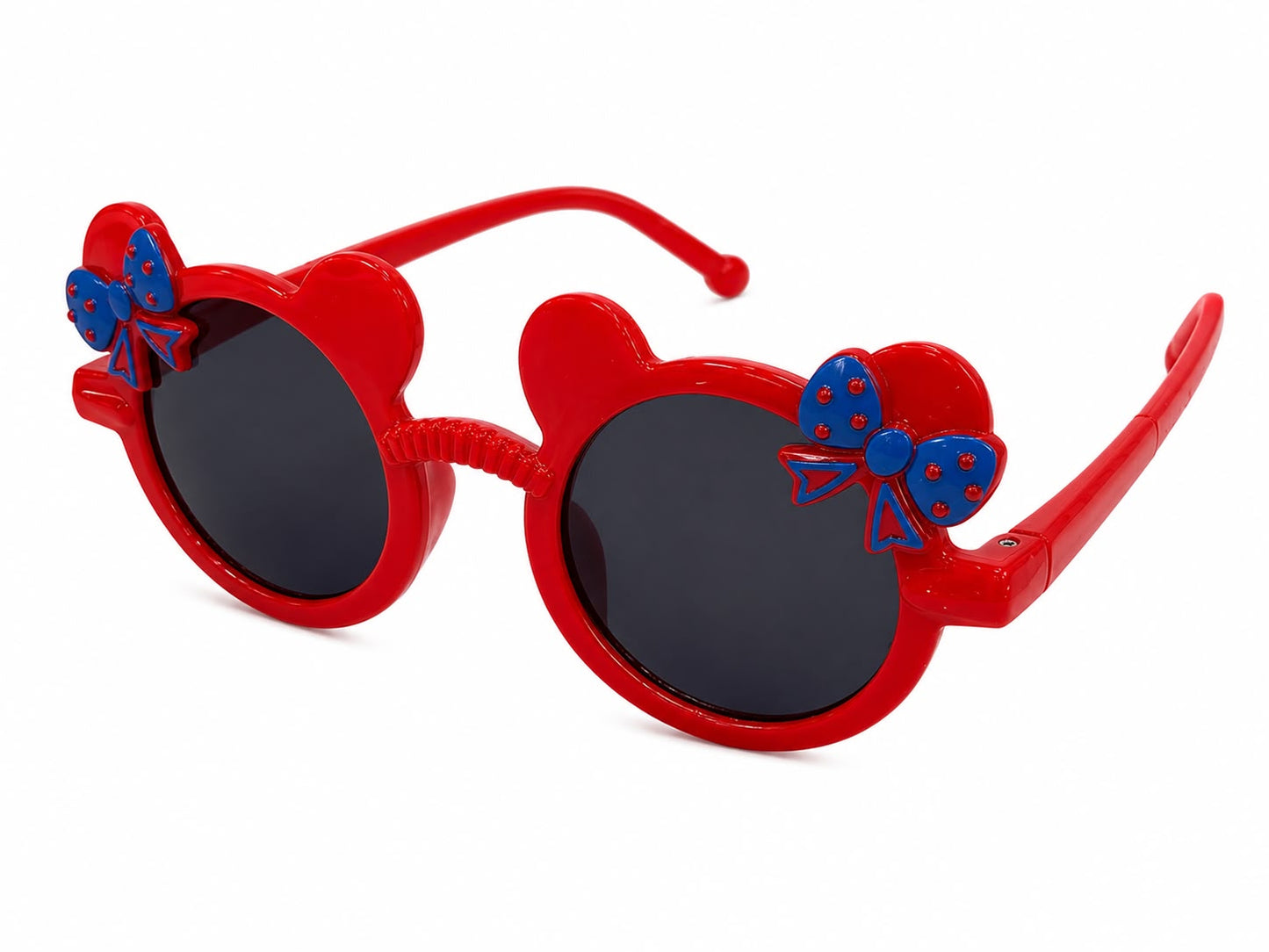 Lentes niña con moño rojo