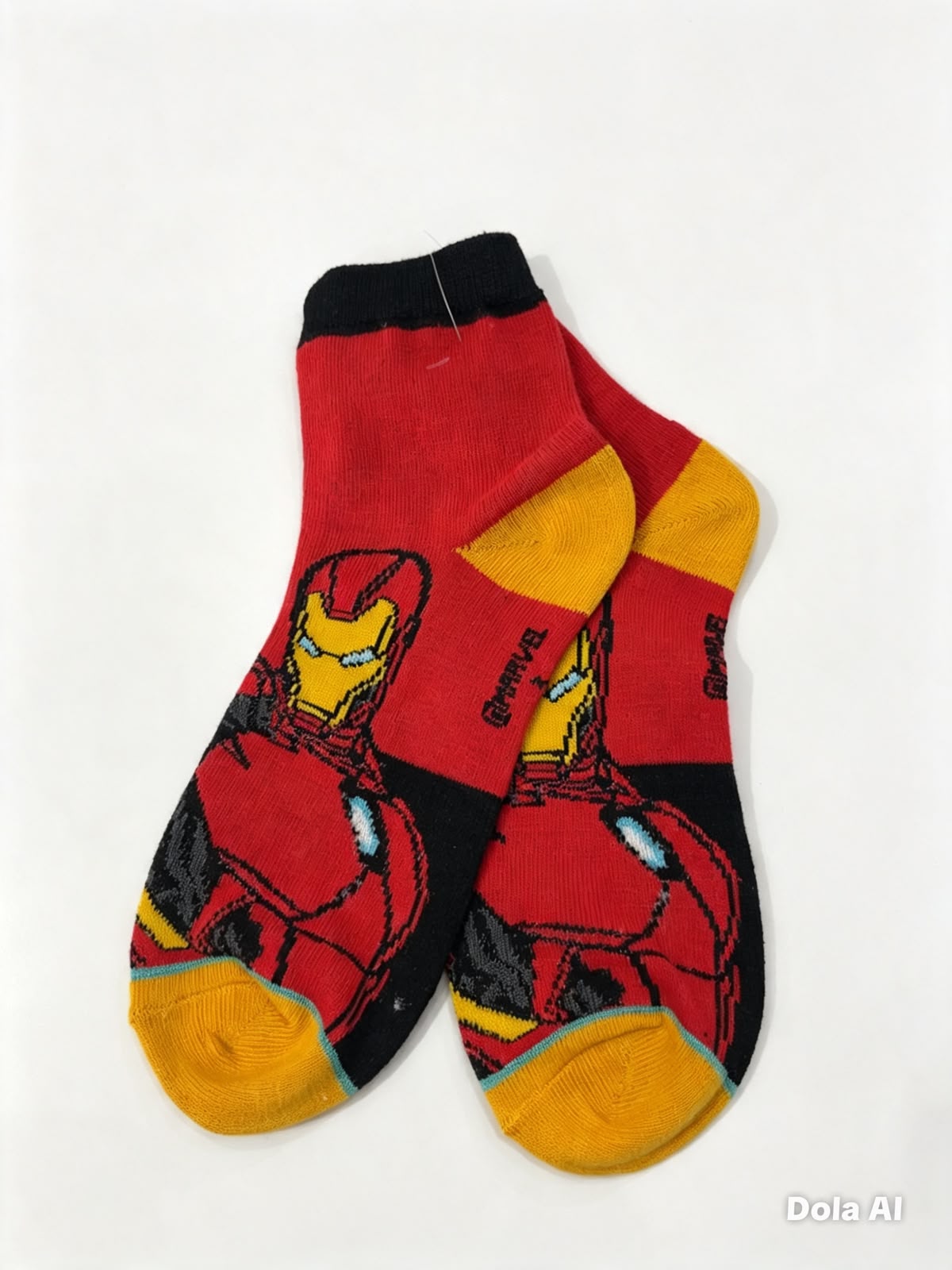 Calceta larga infantil diseño superhéroe rojo