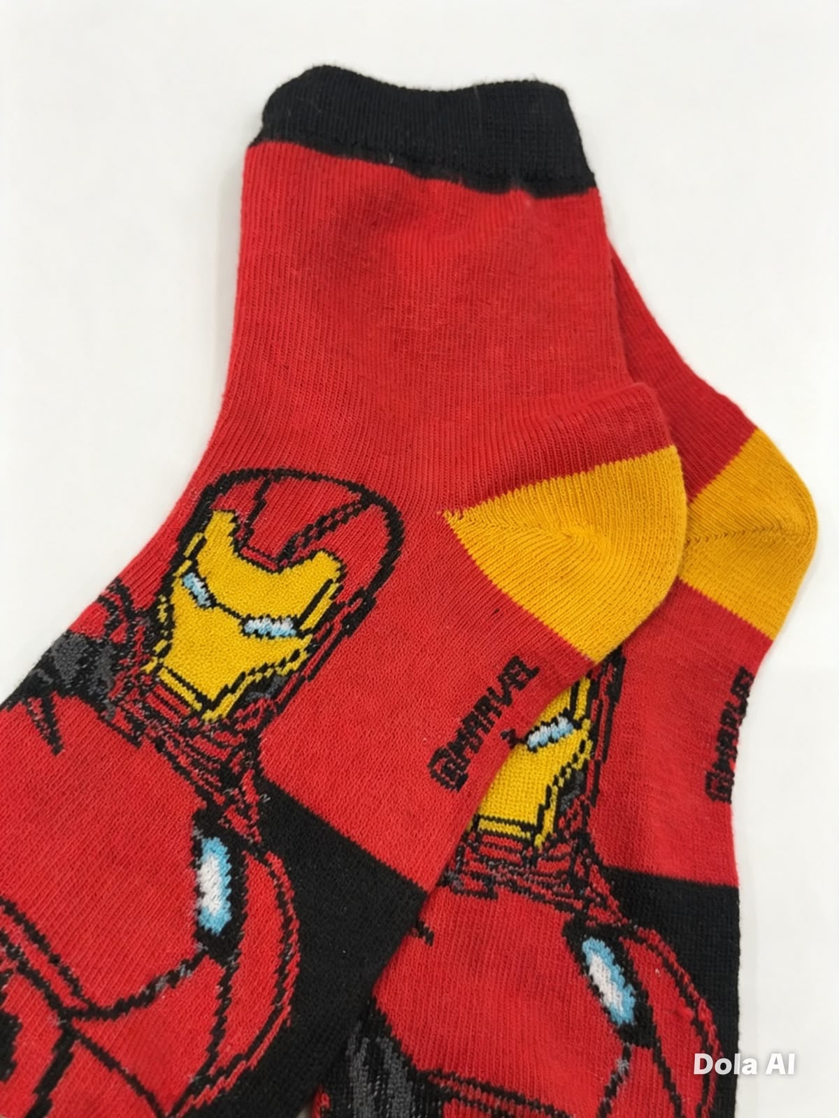 Calceta larga infantil diseño superhéroe rojo