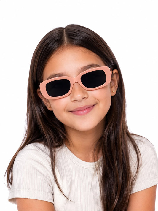 Lentes niña rectangulares color durazno