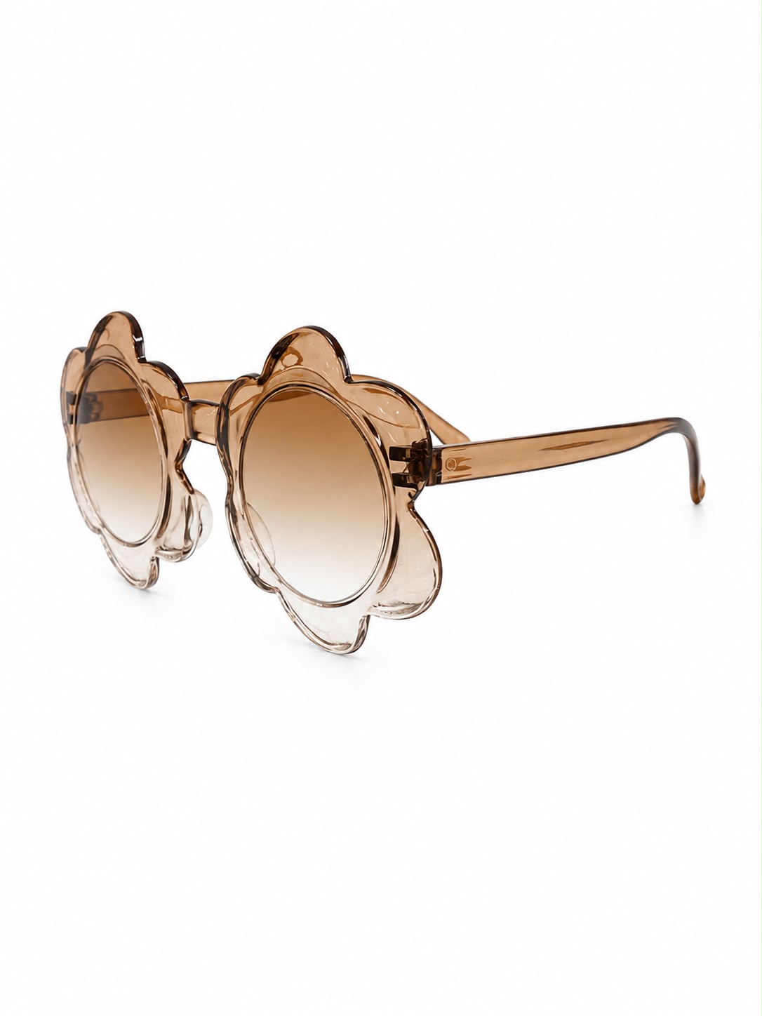 Lentes niña con diseño flor café Transparente