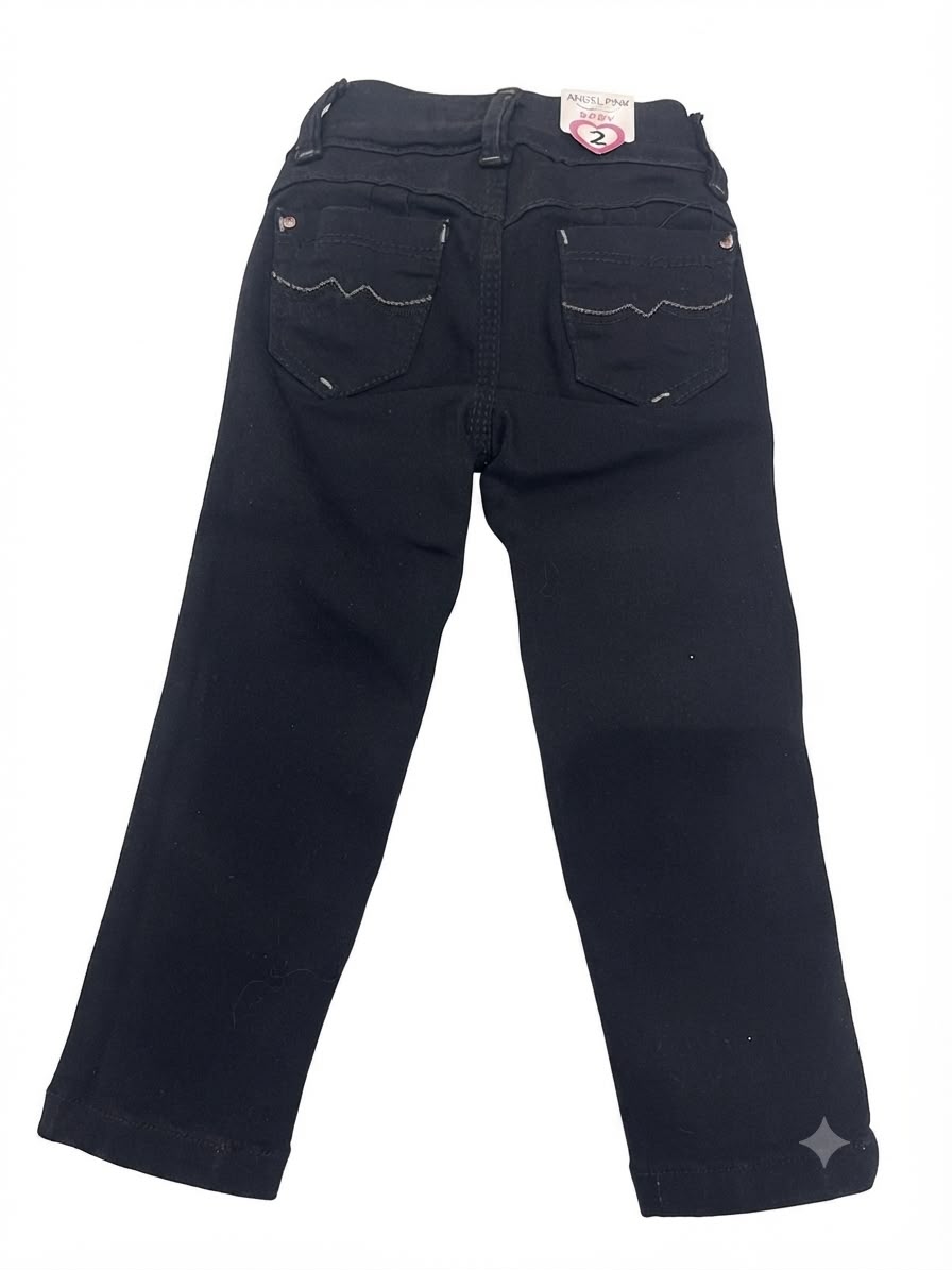Pantalón Niña mezclilla negro clásico