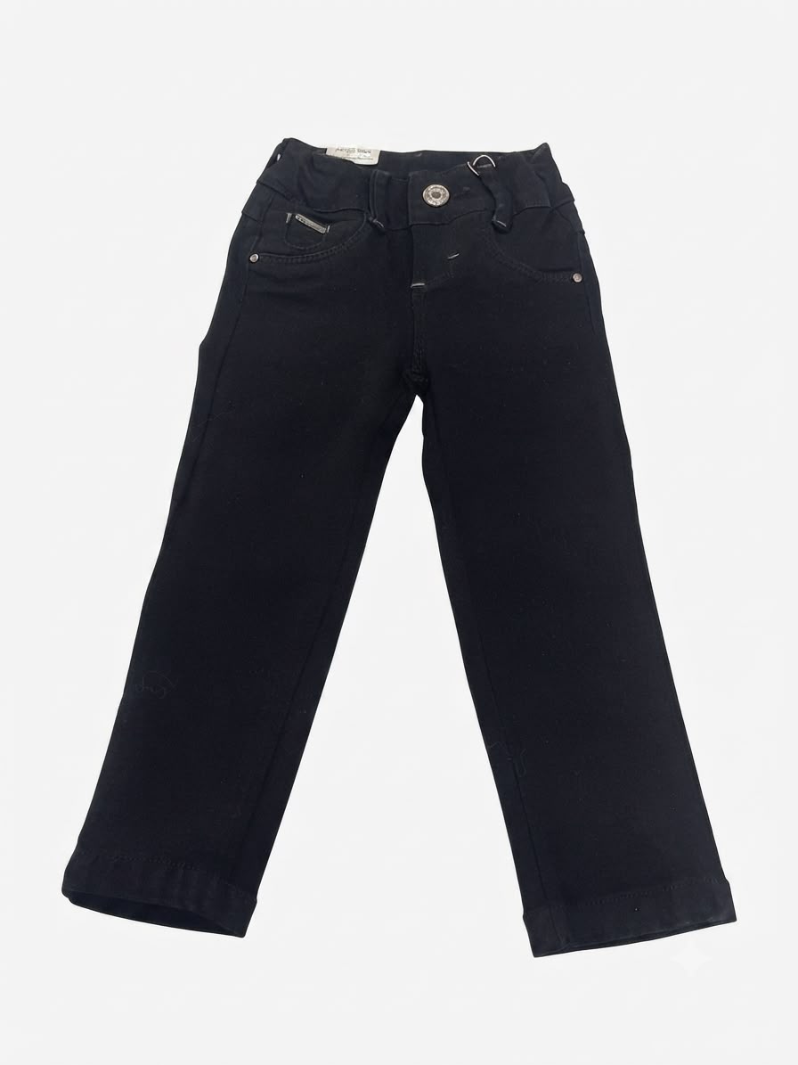 Pantalón Niña mezclilla negro clásico