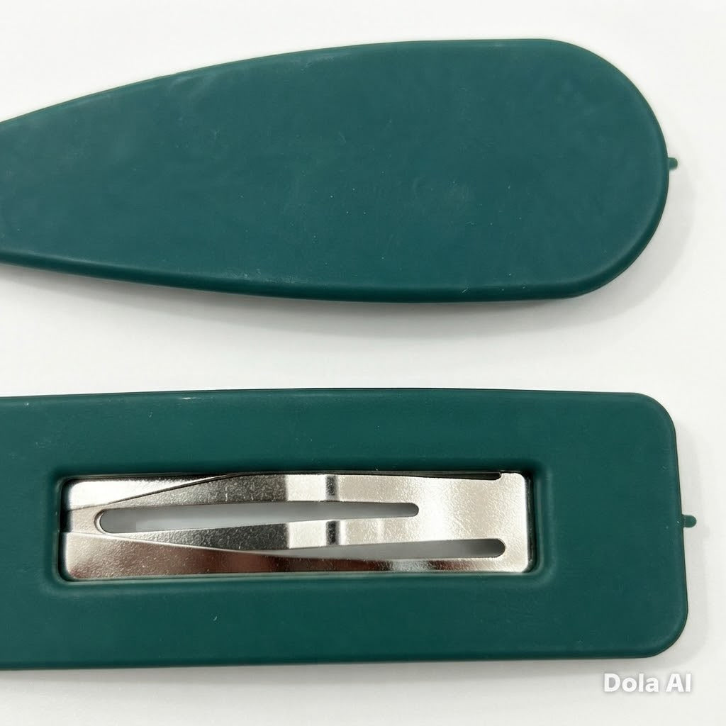 Broche para cabello rectangular verde