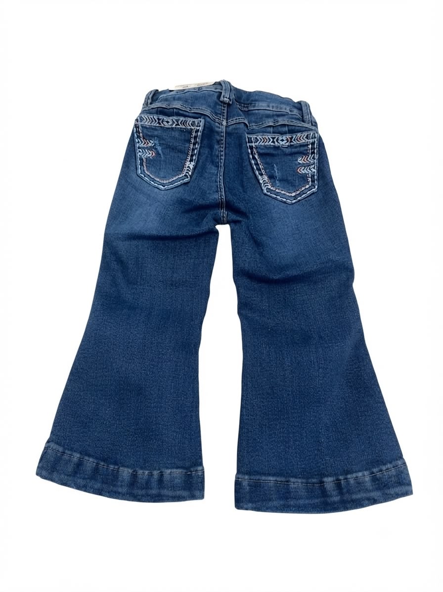 Pantalón niña acampanado decorativo bordado