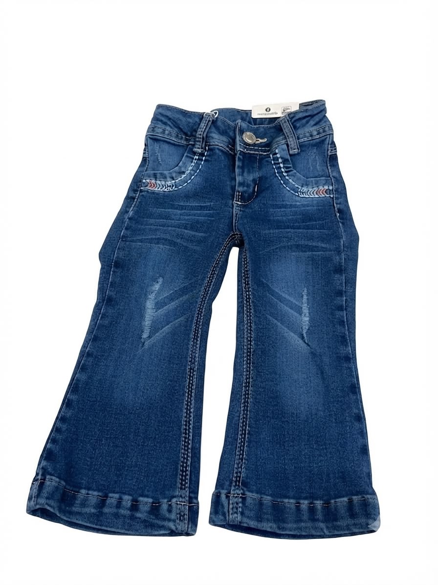Pantalón niña acampanado decorativo bordado