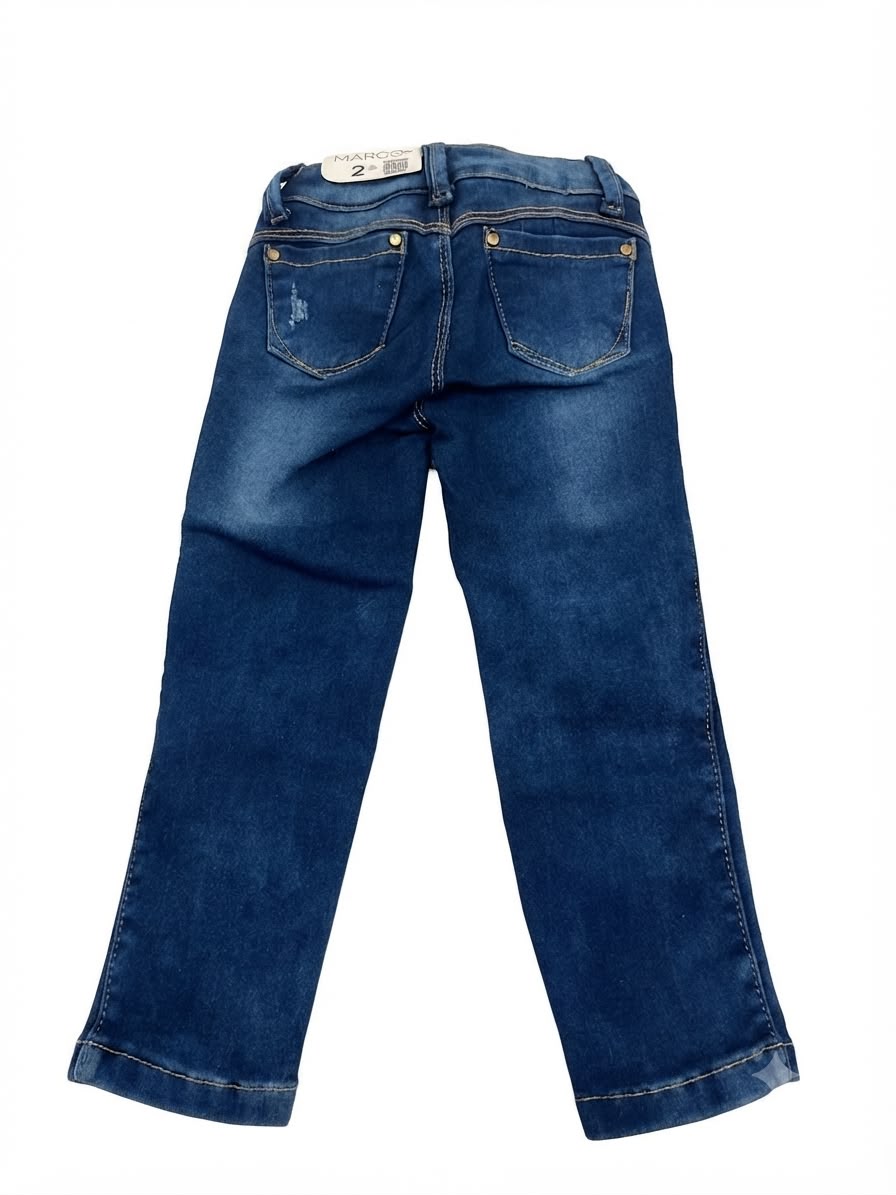 Pantalón niña mezclilla bordado pez