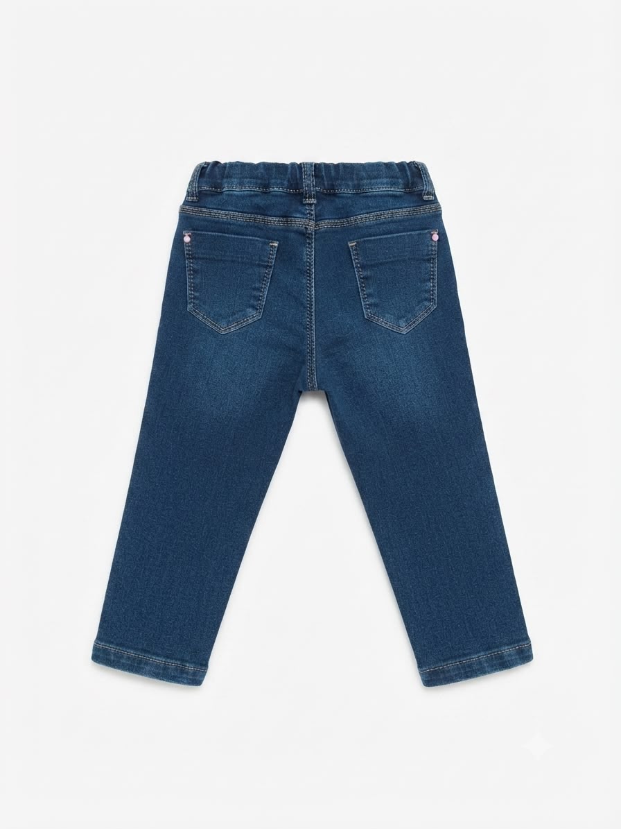 Pantalón niña skinny mezclilla con aplicaciones brillantes