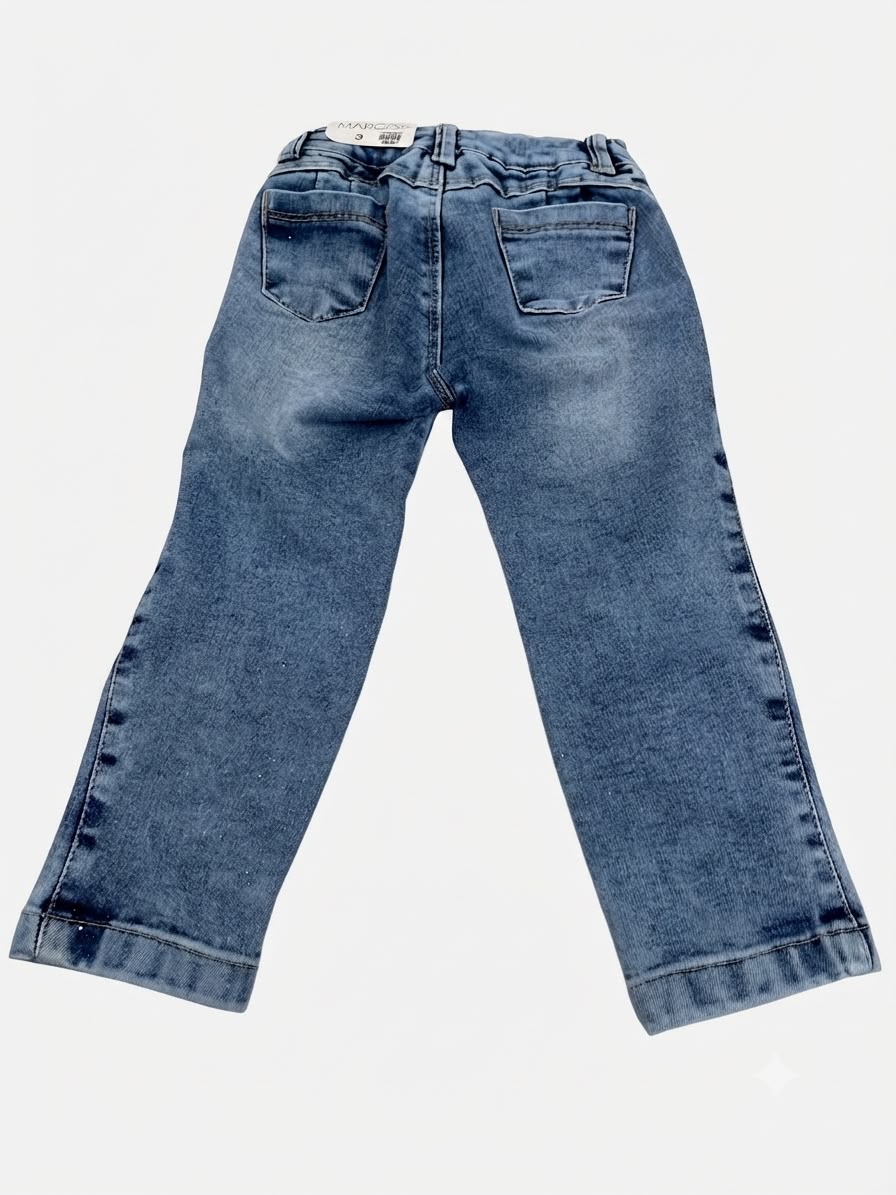Pantalón niña mezclilla con moño llavero