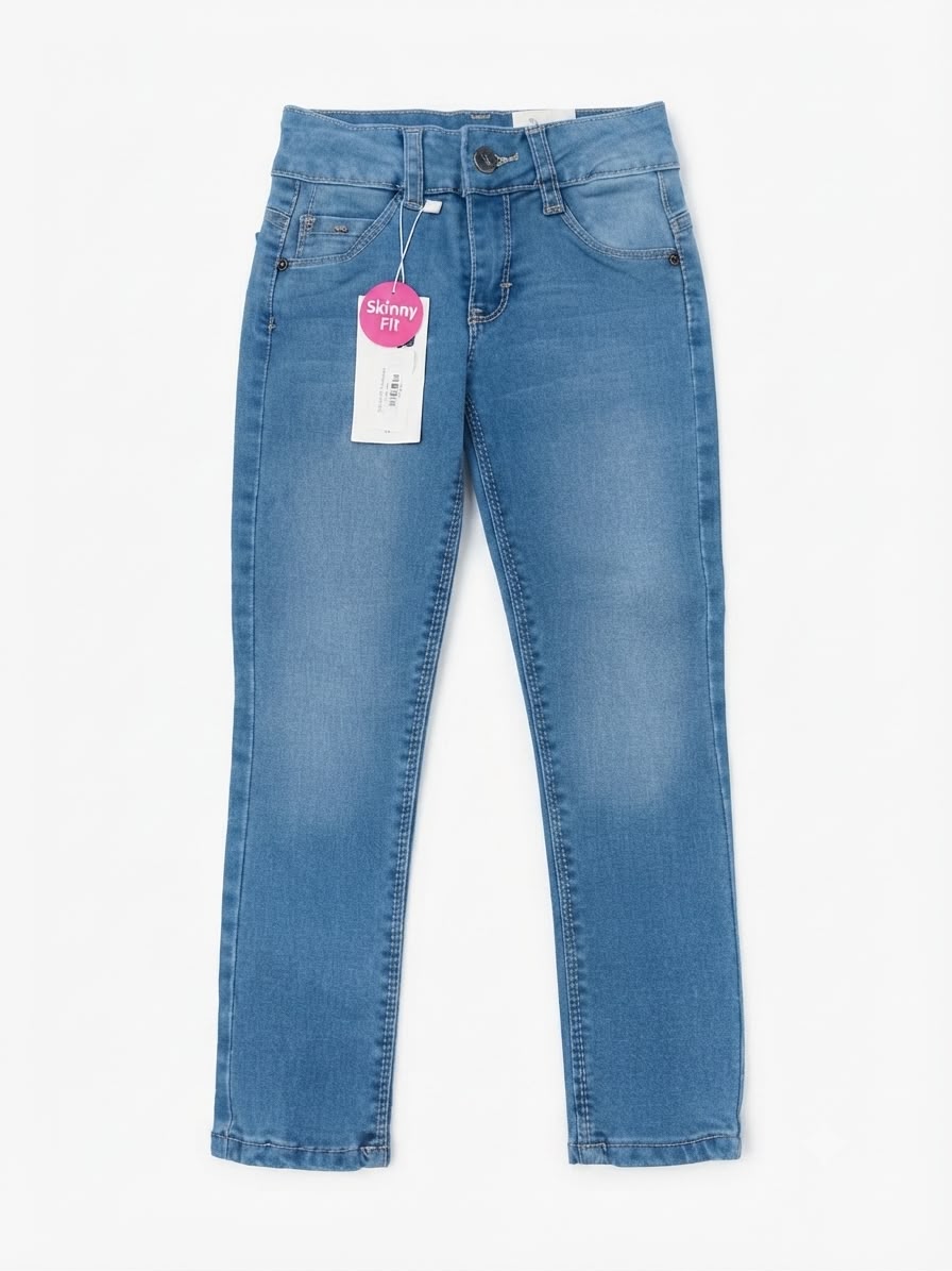 Pantalón niña skinny de mezclilla deslavada