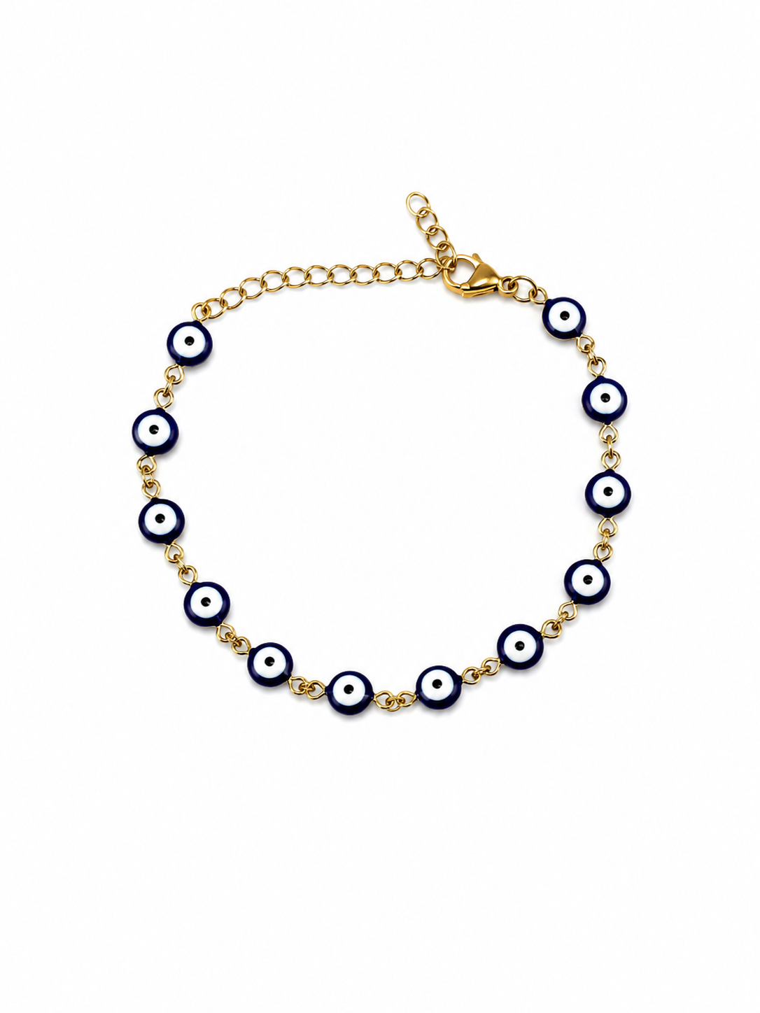 Pulsera dama ojo azul dorada 🧿✨