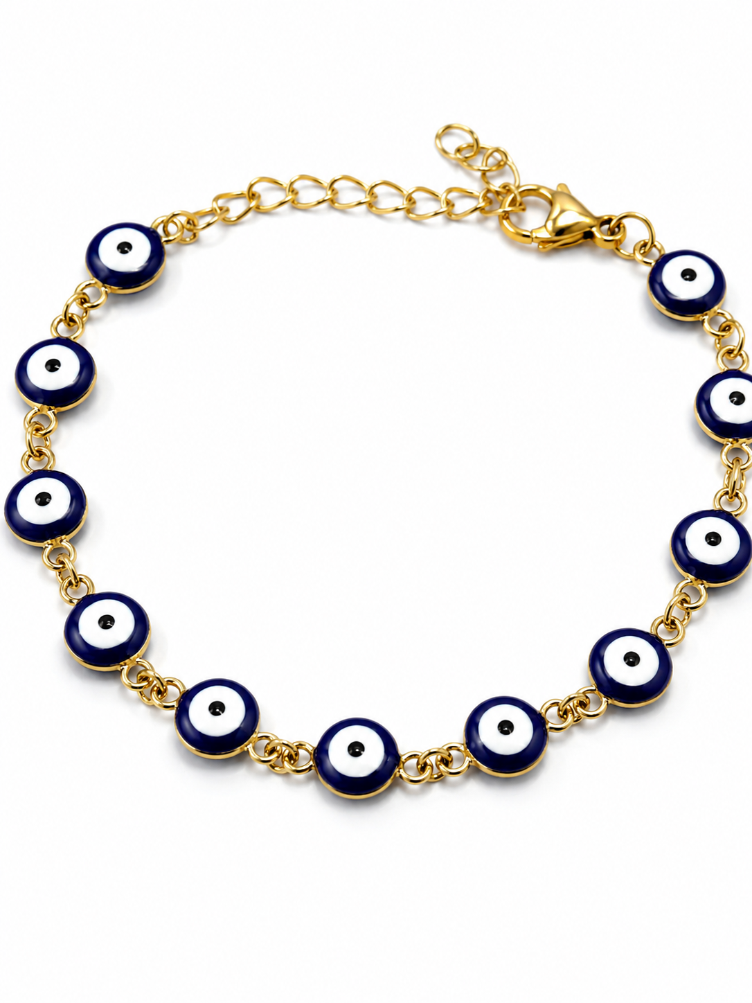 Pulsera dama ojo azul dorada 🧿✨
