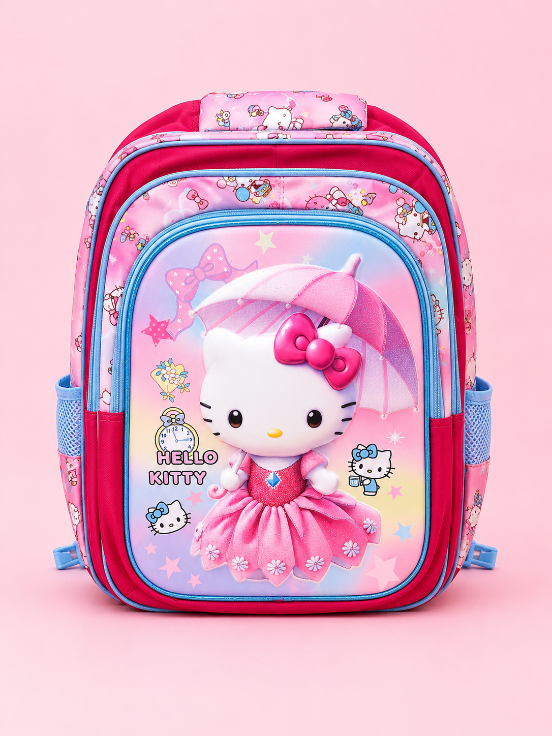 Mochila escolar infantil de gatita rosa