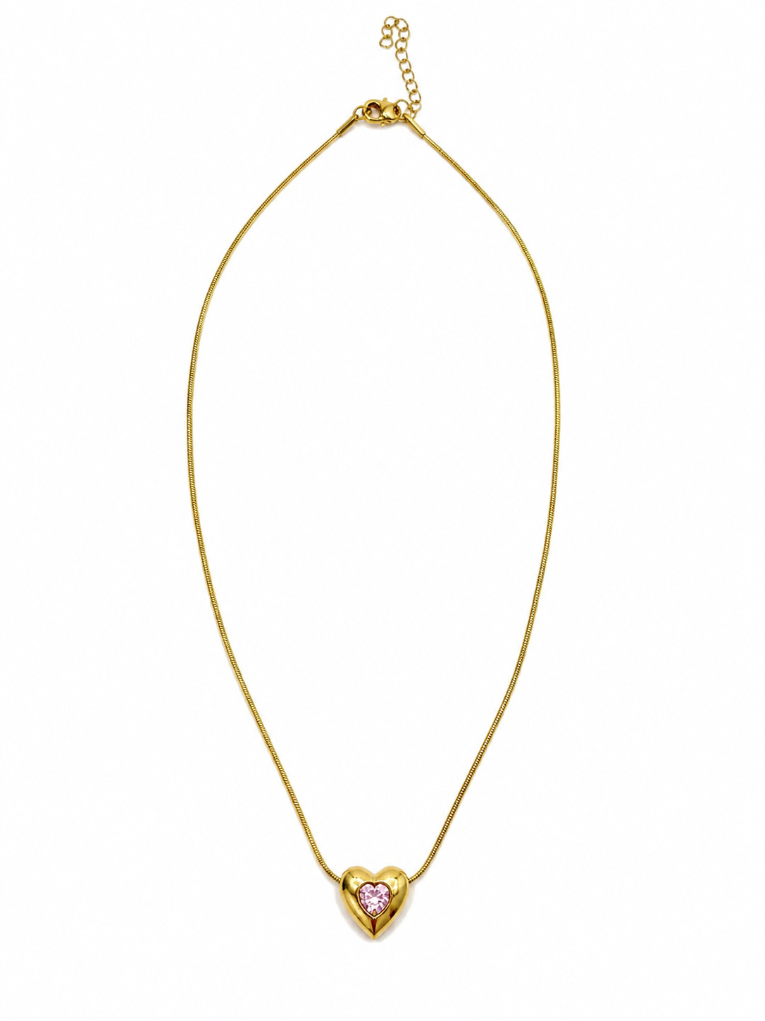 Collar accesorio dama corazón rosa dorado 💖✨