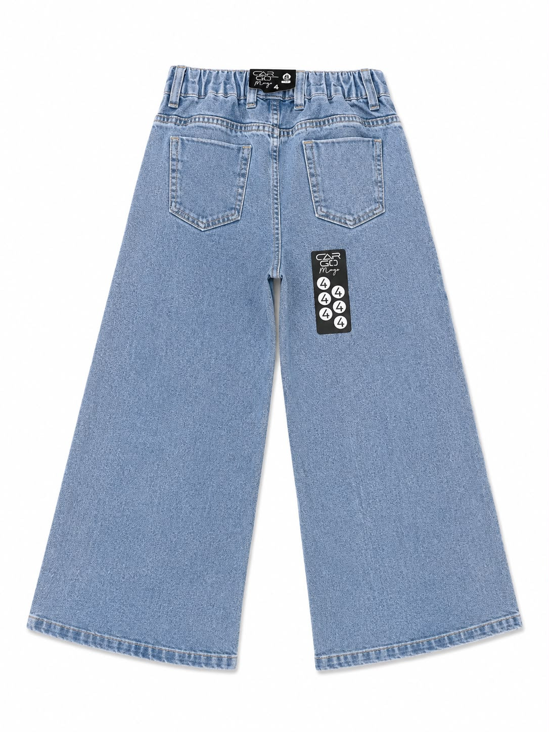 Pantalón niña cargo de mezclilla con bolsillos 3D