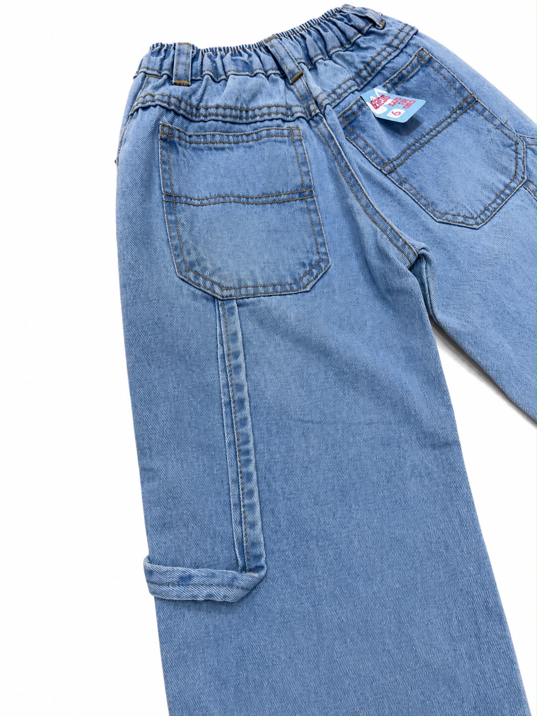 Pantalón niña mezclilla wide leg cintura elástica