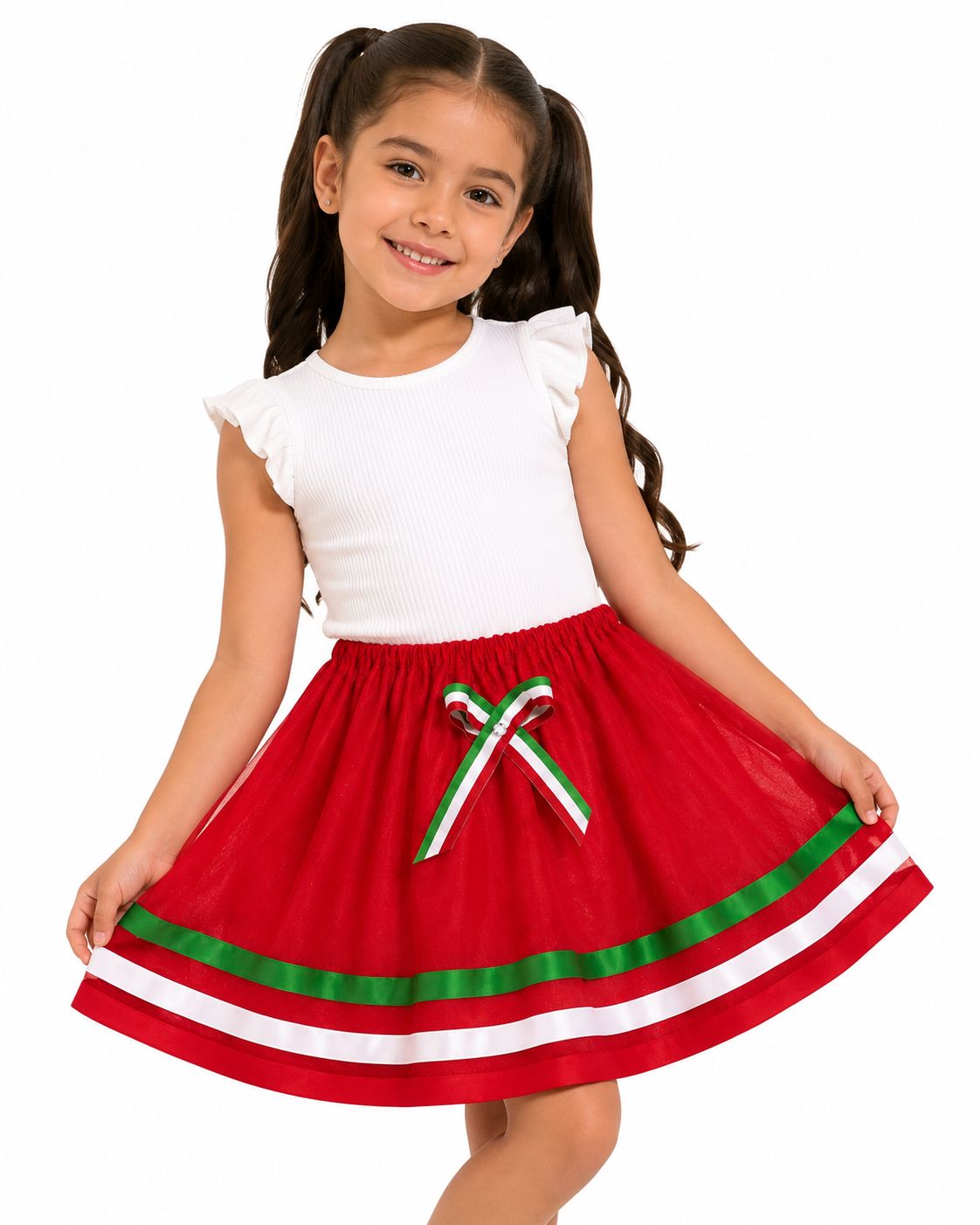 Falda patrio infantil tricolor 🇲🇽✨