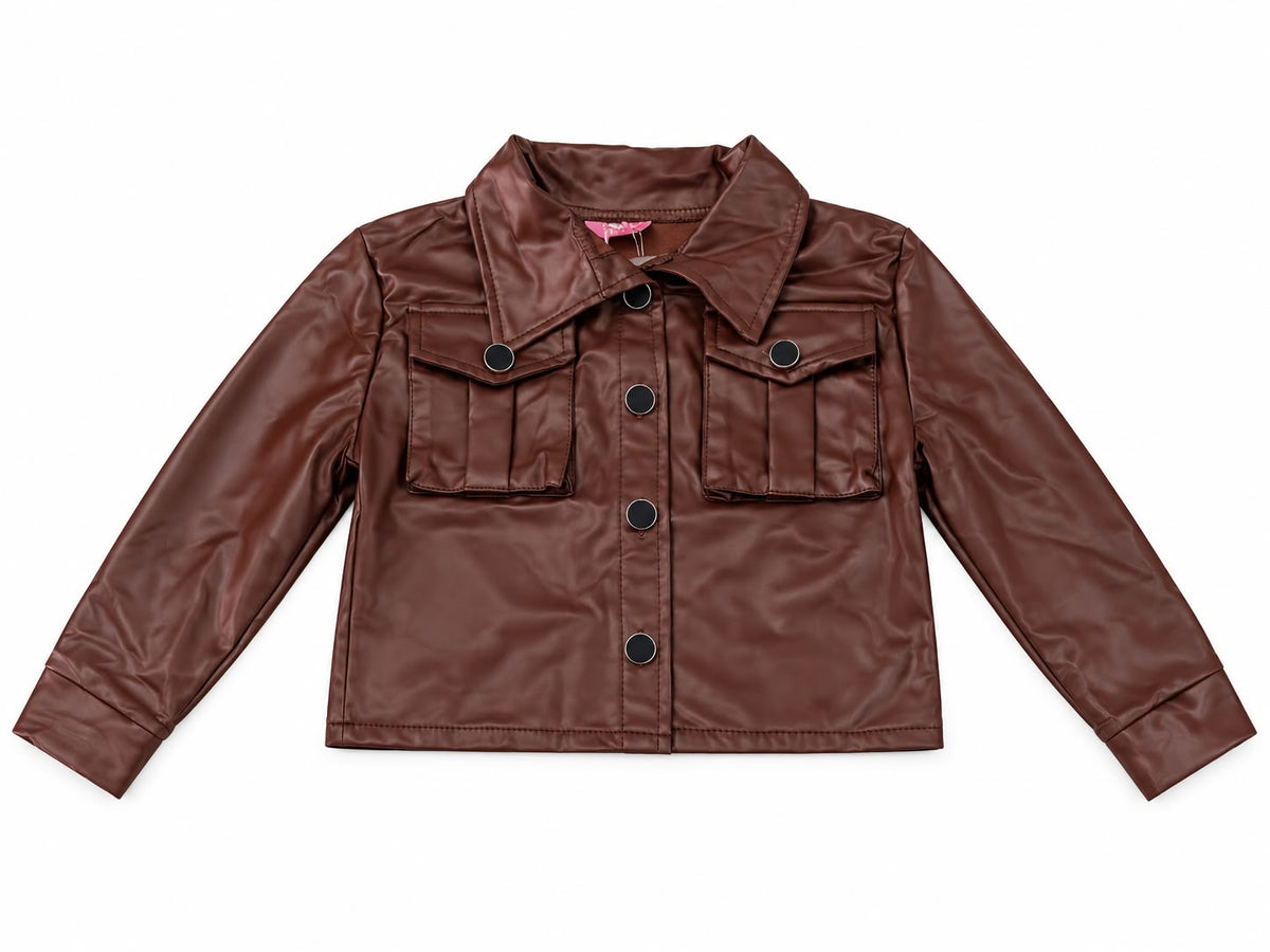 Set Niña de 2 Piezas Efecto Piel con Falda de Pliegues- OFERTA