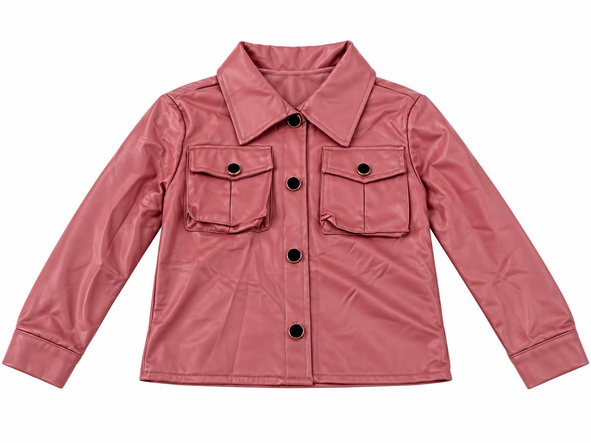 Set Niña de 2 Piezas Efecto Piel con Falda de Pliegues- OFERTA